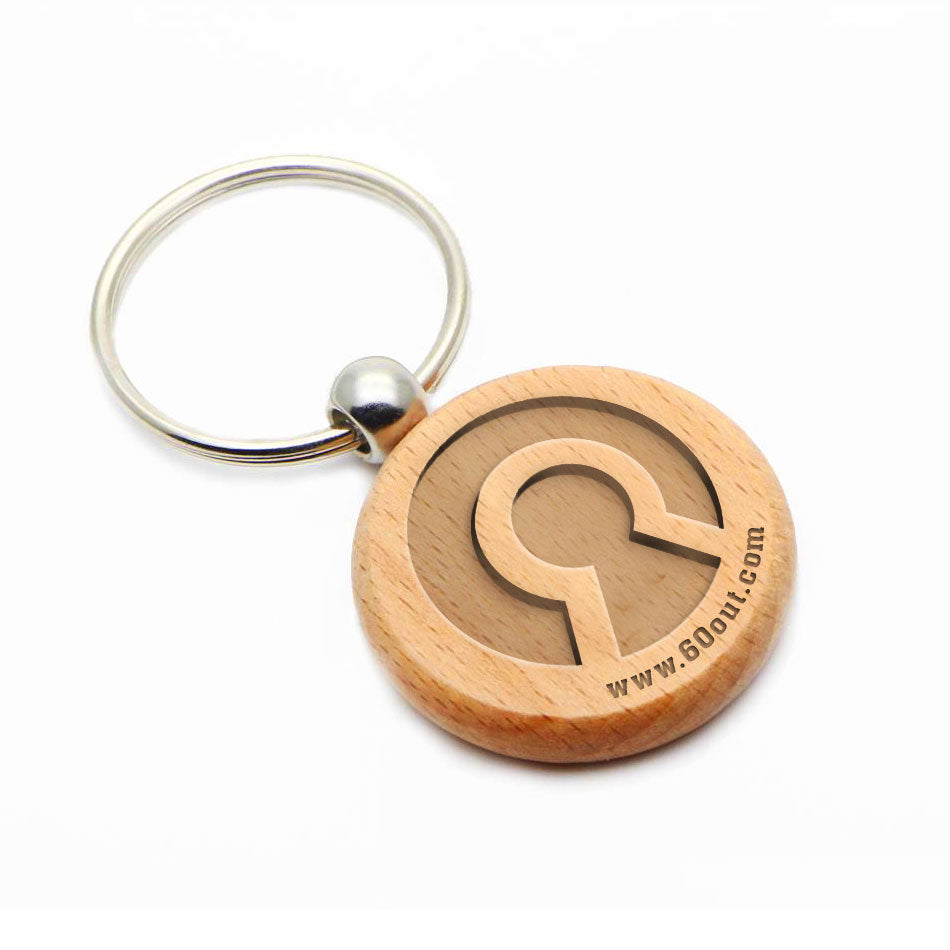 Wooden Engraved 60out Keychain